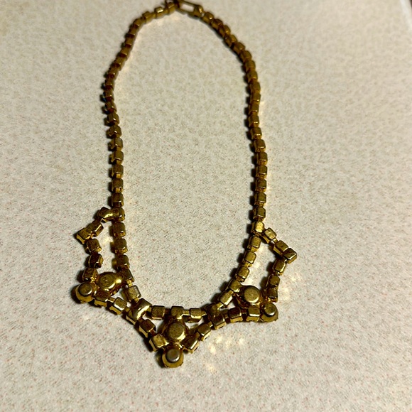 Vintage rhinestone necklace gold tone (461) - Picture 4 of 5